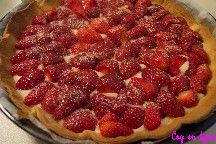 Tarte aux fraises, crme au Muscat. Cliquer pour voir la recette