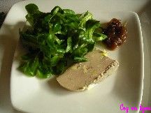 Assiette de foie gras, mche et confiture doignon